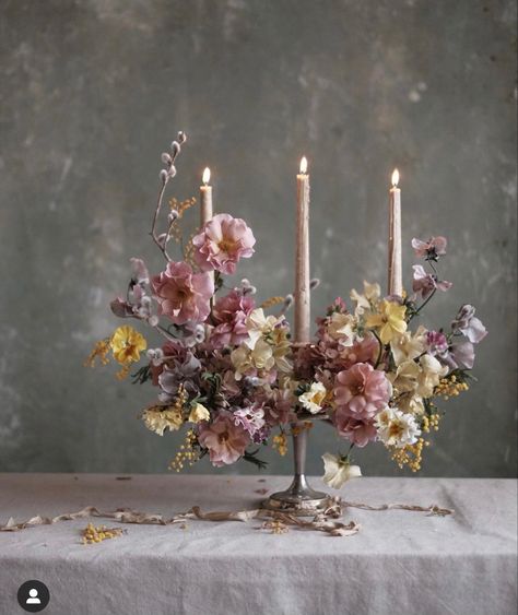 Candelabra Flowers, French Country Wedding, Sweetheart Table Decor, Flower Studio, Flower Candle, Sweetheart Table, Dreamy Wedding, Centerpiece Decorations, Wedding Trends