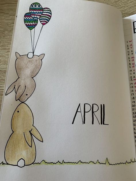 Bullet Journal April, April Ideas, Journal April, April Bullet Journal, Bullet Journal Month, April Easter, Creating A Bullet Journal, Bullet Journal Cover Ideas, Bullet Journal Aesthetic