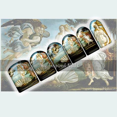 Botticelli's Birth of Venus Nail Art Set of 24 Full Nail Fusion Decals by Inspired Nails by InspiredNails on Etsy https://www.etsy.com/listing/99454161/botticellis-birth-of-venus-nail-art-set Venus Nails, Birth Of Venus, Make Up Cake, Inspired Nails, Nail Art Set, Polish Remover, Nail Polish Remover, Creative Nails, Nail Decals