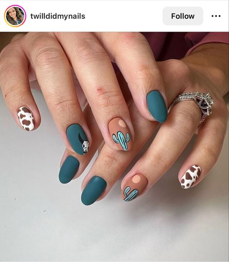 Country Acrylic Nails, Rodeo Nails, Cute Fall Nails, Cowboy Nails, Western Nails, Fall Nail Ideas, Boho Nails, Country Nails, Cow Nails