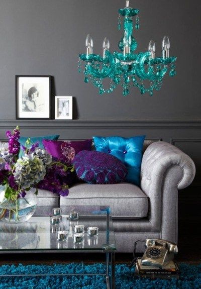 Gray And Purple Bathroom, Jeweled Tones, Colour Studies, Farm Bedroom, Silver Living Room, Palette Wall, Purple Living Room, Wall Colours, Purple Bathrooms