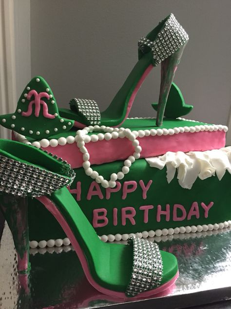 This cake was created by Kiki's Little Kakes. Designed by Soror Danielle Porch Aka Decorations, Aka Birthday, Sorority Decor, Alpha Kappa Alpha Sorority Paraphernalia, Aka Sorority Gifts, Different Types Of Sneakers, Skee Wee, Alpha Fraternity, Divine 9