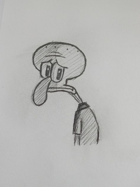 #drawing #squidward #pencilinpaper 150922 Squidward Sketch, Squidward Drawing, Drawing Ideas Cartoon, Anime Face Drawing, Spirit Finger, Graffiti Photography, Drawing Cartoon Characters, Meaningful Drawings, Art Journal Therapy