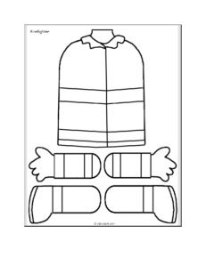 Firefighter Paper bag puppet template