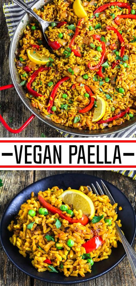 Veggie Paella Recipe, Vegetable Paella Recipe, Vegan Paella, Paella Recipe, Vegan Keto, Vegan Dinner Recipes, Vegan Dishes, Vegan Dinners, Clean Eating Snacks