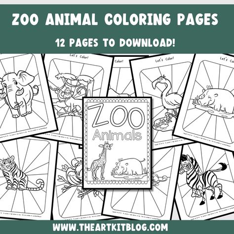 12 Zoo Animal Coloring Pages - FREE Printables! Animal Coloring Pages Free Printable, Zoo Animal Coloring Pages, Learning About Animals, Amazing Coloring Pages, Wheel Art, Educational Activities For Kids, Children Learning, Exotic Bird, Fun Printables