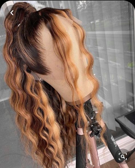 Honey Brown Highlights, Deep Wave Lace Front Wig, Honey Brown Hair, Hair Knot, Hair Ombre, Hair Laid, Hair Color Highlights, Peruvian Hair, Penteado Cabelo Curto