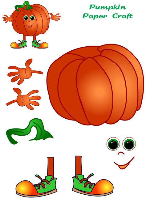 paper crafts templates | pumpkin paper craft template this pumpkin paper craft is related Hollween Craft, Moldes Halloween, English For Kids, Paper Craft For Kids, Halloween Tricks, Halloween Infantil, Halloween Paper Crafts, Fall School, Popular Crafts