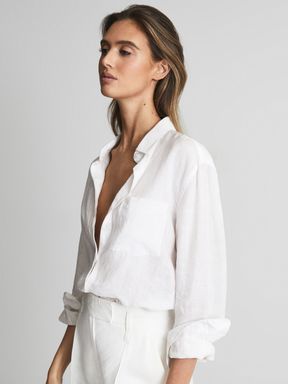 Linen Shirt Outfit, White Linen Shirt, Sandal Heels, Slim Fit Trousers, White Shirts, Linen Women, 404 Page Not Found, White Linen, Button Placket