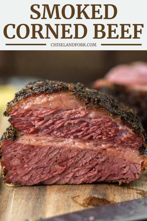 Corned Beef On Smoker, Corned Beef Smoker, Corned Beef Smoker Recipes, Cornbeef Smoked, Smoked Corned Beef Brisket Pellet Grill, Smoked Corned Beef Recipes, Traeger Corned Beef Recipe, Smoked Corn Beef Brisket, Smoked Corn Beef