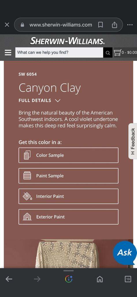 Canyon Clay Paint, Sherwin Williams Canyon Clay, Sw Canyon Clay, Canyon Clay Sherwin Williams, Clay Paint Color, Red Paint Colors, Clay Paint, Sherwin Williams Paint Colors, Paint Projects