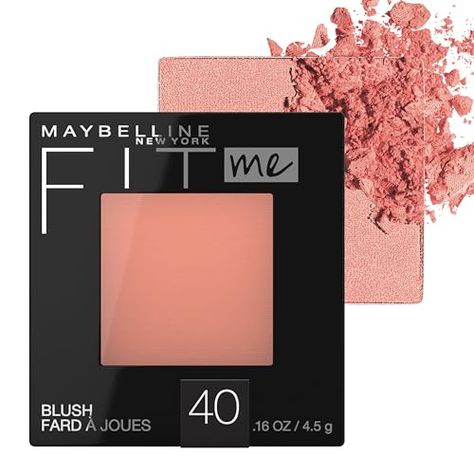 Maybelline Fit Me Blush, Lightweight, Smooth, Blendable, Long-lasting All-Day Face Enhancing Makeup Color, Peach, 1 Count Enhancing Makeup, Maybelline Blush, Maybelline Fit Me Blush, Fit Me Blush, How To Apply Concealer, Color Blending, Colorful Makeup, Maybelline, Concealer