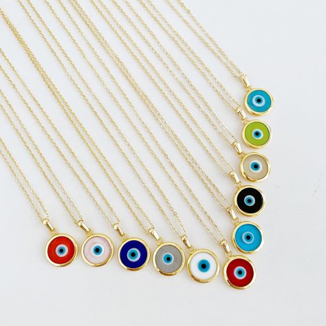 Yellow Evil Eye, Eye Aesthetic, Gold Evil Eye Necklace, Murano Jewelry, Halloween Costumes For Teens Girls, Necklace For Women Gold, Necklace Evil Eye, Evil Eye Necklace Gold, Protection Jewelry