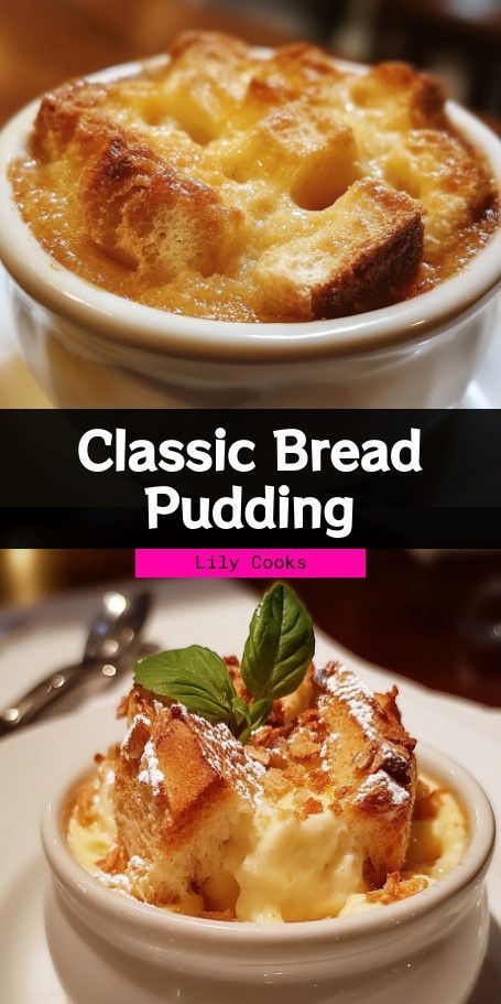 Classic Bread Pudding Delight - Comforting Dessert Recipe Indulge in the warmth and nostalgia of classic bread pudding, a perfect dessert for any gathering. Simple ingredients create a cozy delight that's great for sharing with loved ones. The Best Bread Pudding, Bread Pudding Easy Quick, Bread Pudding Recipe Old Fashion, Condensed Milk Bread Pudding, Quick Bread Pudding, Custard Bread Pudding Recipe, Raisin Bread Pudding Recipe, Simple Bread Pudding Recipe, Old Fashioned Bread Pudding Recipe