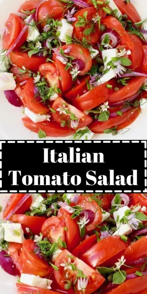 Zesty Salad Dressing, Italian Tomato Salad, Tomato Onion Salad, Tomato Salad Dressing, Tomato And Onion Salad, Heirloom Tomato Salad, Tomato Dishes, Tomato Salad Recipes, Fresh Salad Recipes