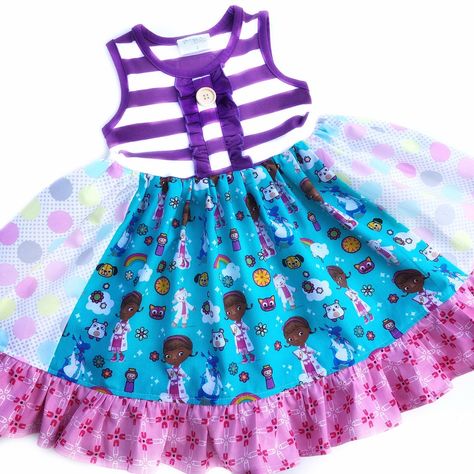 Shark Dress, Turkey Bowl, Doc Mcstuffins Birthday, Disney Dress, Portrait Dress, Sunflower Dress, Disney Outfit, Girls Disney, Doc Mcstuffins