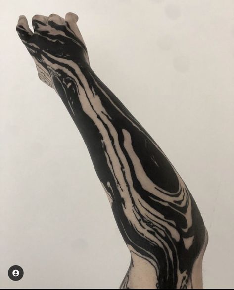 Marble Arm Tattoo, Abstract Blackwork Tattoo, Tattoo Blastover, Abstract Black Tattoo, Blackout Tattoo With White Ink, Blackout Tattoo Design, Blastover Tattoo, Black Abstract Tattoo, Marble Tattoo