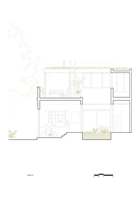 Lisbon Architecture, Architecture Section, Section Drawing, Living/dining Room, Architecture Design Sketch, Architecture Collage, Architecture Graphics, Architectural Section, Divider Wall