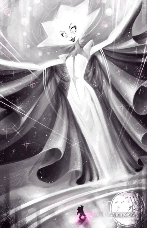 White Diamond! by WalkingMelonsAAA White Diamond Su, White Diamond Steven Universe, Diamond Authority, Steven Universe Drawing, Steven Universe Gem, Steven Universe Fanart, Universe Art, Force Of Evil, Moon Art