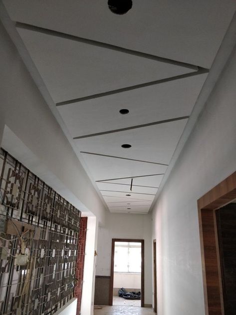 Corridor False Ceiling Design Modern, Narrow Ceiling Design, False Ceiling For Passage Area, Gebsen Board Design Modern, Corridor False Ceiling Design, False Ceiling Groove Design, Gebsen Board Design, Corridor Ceiling Design, Lobby Ceiling Design Modern