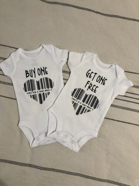 Twins Cricut Projects, Twin Quotes Funny, Cricut Onsies, Glowforge Aura, Twin Things, Twin Clothes, Twin Tshirts, Twin Baby Shower Gifts