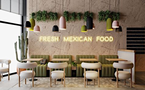 FRESH MEXICAN FOOD "PEPE NEWMAN" on Behance Modern Mexican Restaurant Design, Mexican Restaurants Interior, Modern Mexican Restaurant, Restaurant Table Design, Mexican Restaurant Design, Mexican Restaurant Decor, Fresh Mexican Food, Mexican Interior Design, Mexican Interiors