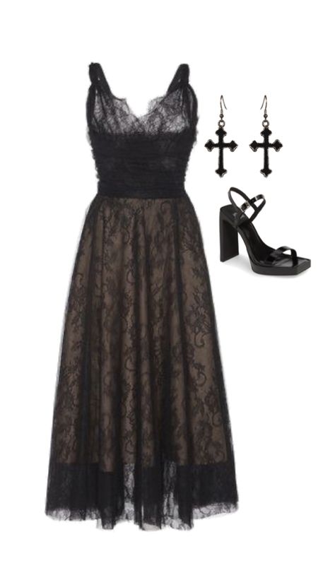 Grunge Dress Formal Short, Grunge Prom Outfit, Raven Inspired Outfits, Middle School Formal Dresses, Emo Prom Dresses, Grunge Dress Formal, Goth Dress Formal, 90s Prom Dress Grunge, Tvd Character