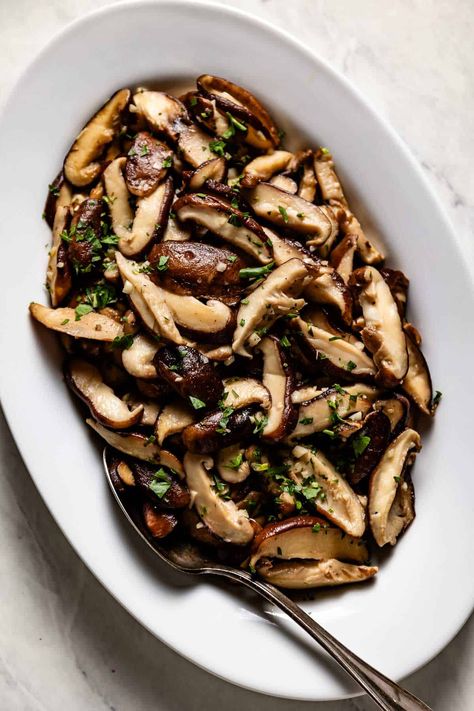 Shiitake Mushrooms Recipe (Quick & Easy) + Ways To Use Them Marinated Shiitake Mushrooms, Shitake Mushroom Recipes, Shiitake Mushroom Recipes, Shiitake Recipes, Shiitake Mushrooms Recipes, Pinterest Mom, Shitake Mushrooms, Shitake Mushroom, Mushroom Dish