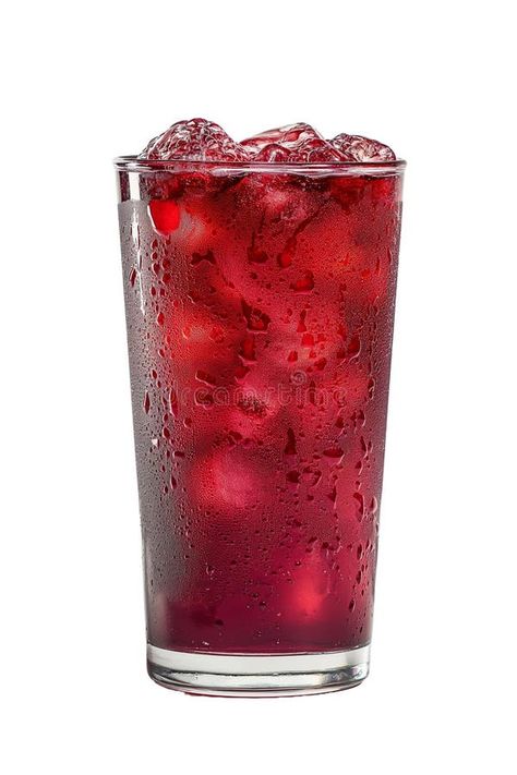 A glass of red drink with ice cubes in it. The drink is cold and refreshing. The glass is half full and the ice cubes stock photo Alcohol Background, Red Drink, Red Drinks, Red Tea, Vector Shapes, Ice Cubes, The Glass, Iced Tea, Ice Cube