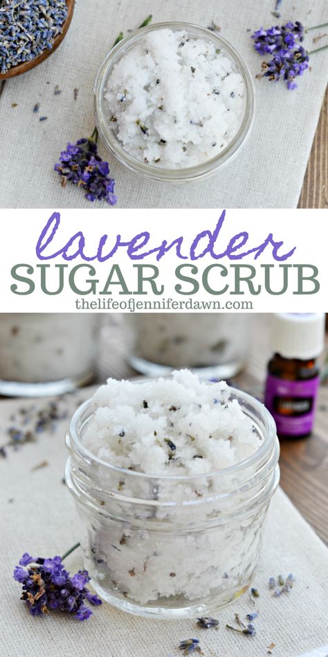 The Life of Jennifer Dawn: Lavender Sugar Scrub Diy Sugar Scrub Recipe, Lavender Sugar, Diy Lavender, Lavender Sugar Scrub, Scrub Diy, Body Scrub Recipe, Sugar Scrub Homemade, Homemade Scrub, Sugar Scrub Recipe