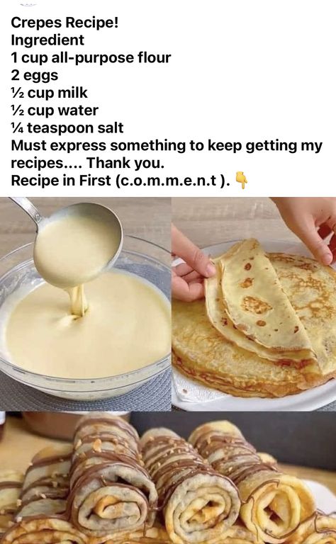 Crepe Recipes, Purpose Flour, Main Course, Flour, Quick Saves