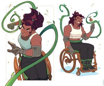 Wheel Chair, Dnd Art, Modern Fantasy, Character Design References, Character Creation, Dnd Characters, Cartoon Art Styles, Wheelchair, Fantasy Character Design