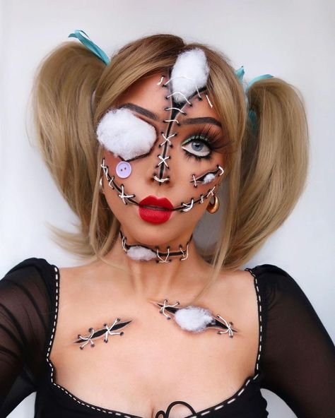 Makijaż Sugar Skull, Halloweenský Makeup, Halloween Make-up Looks, Holloween Makeup, Creepy Halloween Makeup, Cute Halloween Makeup, Halloween Makeup Diy, Halloween Beauty, Halloween Makeup Pretty