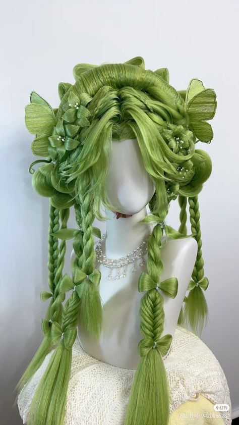 Fantasy Hair Wig, Fairy Inspired Hairstyles, Earthy Hairstyles, Fantasy Hair Styles, Goddess Hairstyle, Water Hairstyles, Fantasy Hairstyle, Fairycore Hair, Unusual Hairstyles