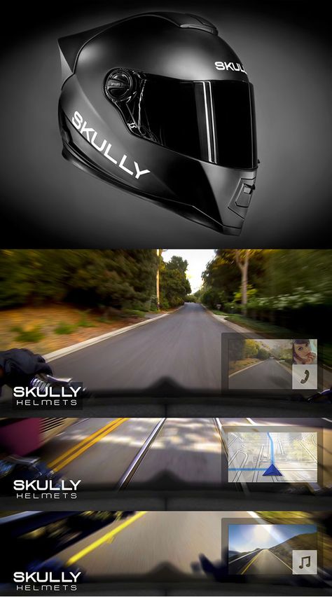 High-Tech Skully AR-1 Motorcycle Helmet Smart Motorcycle Helmet, Badass Motorcycle Helmets, Smart Helmet, Motorcycle Helmet Design, Cool Motorcycle Helmets, Custom Motorcycle Helmets, Smartphone Technology, Custom Helmets, Motorcycle Equipment