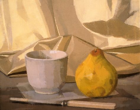 So Cool, Still Life, Pear, Paintings, Fruit, Gold, Art