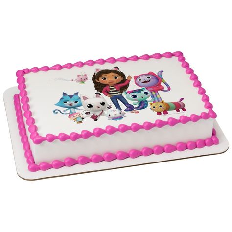 Gabby's Dollhouse Gabby Dollhouse Sheet Cake, Gabbys Dollhouse Cake, Pastel Rectangular, Birthday Cake For Cat, Superhero Birthday Cake, Birthday Sheet Cakes, Christmas Birthday Party, Cake Printing, Edible Cake Toppers