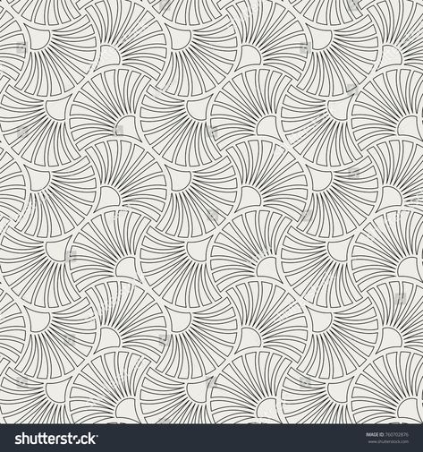 Art Deco Seamless Pattern. Geometric Floral decorative texture. Vector Leaves stylish background. Abstract sea shell illustration. #Ad , #Sponsored, #Floral#Geometric#texture#decorative Sea Shell Illustration, Shell Illustration, Shell Texture, Decorative Texture, Geometric Texture, Geometric Textures, Leaves Vector, Linear Pattern, Floral Geometric