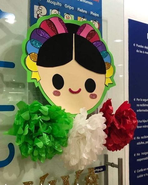 Hispanic Heritage Month Activities, Mexican Doll, Book Crafts Diy, Door Decorations Classroom, Mexican Decor, Class Decoration, Sports Decorations, Fiesta Party, School Decorations