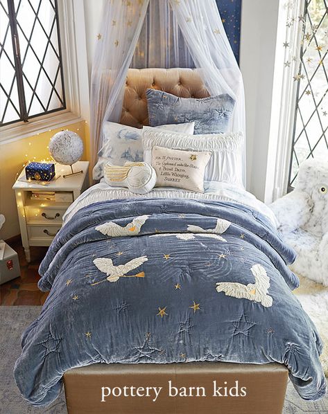 Pottery Barn Kids Stile Harry Potter, Harry Potter Room Decor, Harry Potter Hedwig, Harry Potter Bedroom, Harry Potter Room, Nursery Bedding, Kids Bedding, Bed Room, My New Room