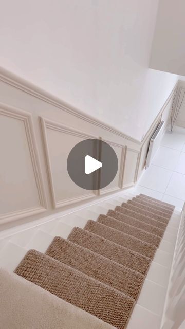 Panelling Stairs, Stair Panelling, Panelling Ideas, Stair Paneling, Trim Work, Stair Runner, Diy Home Improvement, Decorating On A Budget, A Year Ago