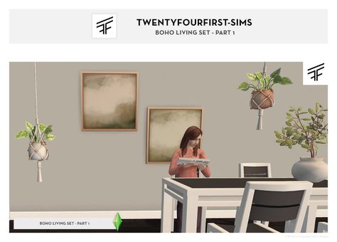 twentyfourfirst : Boho Living Set - Part 1 Boho Living Set - Part... Wooden Arch, Face Planters, Cement Planters, Boho Living, Hanging Mirror, Large Vase, Sims 2, Birds Of Paradise, Sims 4