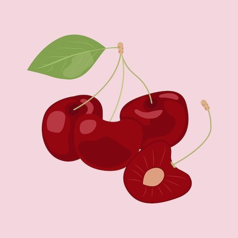 Vector three red juicy cherries with lea... | Premium Vector #Freepik #vector #cherry #vegan #food-leaf #vegetarian Vegan Food, Premium Vector, Graphic Resources, Cherry, Graphic Design, Red, Design, Vegan Foods