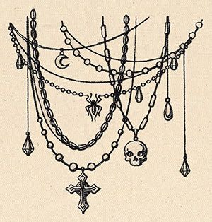 Spooky Drape (UT6959 - 5.87"w x 6.18"h) and (UT6960 - 4.84"w x 5.12"h) Gotik Tattoo, Chain Tattoo, Necklace Tattoo, Witch Tattoo, Muster Tattoos, Theme Tattoo, Ideas Embroidery, Spooky Tattoos, Gothic Tattoo