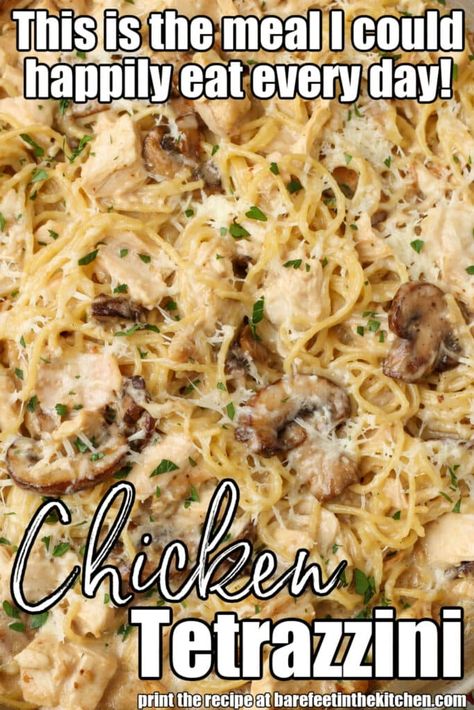 The Best Chicken Tetrazzini Recipe, Tetrazzini Recipes, Rotisserie Chicken Recipes Healthy, Chicken Tetrazzini Casserole, Easy Chicken Tetrazzini, Cottage Recipes, Chicken Tetrazzini Recipes, Recipes Using Rotisserie Chicken, Chicken Mushrooms