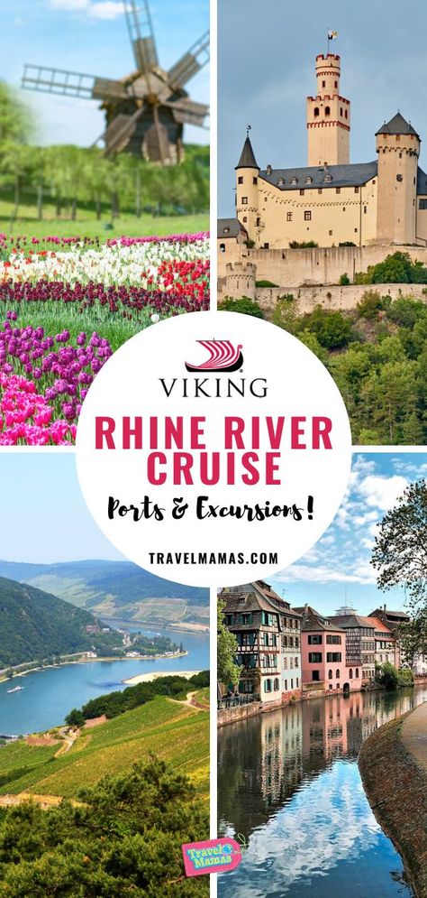 Discover the amazing ports and excursions you can expect on a Viking River Cruise on the Rhine River in France, the Netherlands, Germany, and Switzerland! #vikingrivercruise #cruising #europe Viking River Cruise Rhine, Viking Rhine River Cruise, Viking River Cruise, River Cruises In Europe, Rhine River Cruise, European River Cruises, Cruise Ports, Viking Cruises Rivers, Christmas Cruises