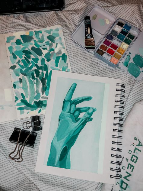 Arteza Paints, Monochrome, Gouache, Colorful, Hands, Hand Painting Gouache Hand Painting, Monochrome Gouache Painting, Gouache Hands, Gouache Ideas, Art Progress, Monochromatic Painting, Monochromatic Art, Gouache Art, Screen Caps