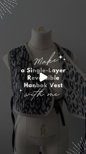 Vest Sewing Pattern Free, Hanbok Pattern, Vest Sewing Pattern, Reversible Vest, Sewing Patterns Free, Jacquard Fabric, Vest Top, My Youtube Channel, Diy Sewing