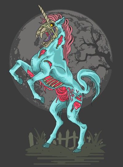 Cartoon Cemetery, Nightmare Illustration, Fantasy Graveyard, Undead Unicorn, Wild Witch, Zombie Unicorn, Unicorn Skull, Graveyard Halloween, Horse Vector