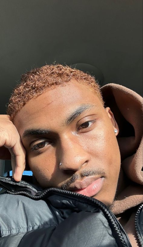 Ginger Blonde Hair Men, Honey Blonde Hair Men, Light Brown Hair Men Black, Honey Brown Hair Men, Short Dyed Hair Men Black, Brown Hair Colors Men, Black Men With Brown Hair, Black Men Hair Color Ideas, Black Man Colored Hair